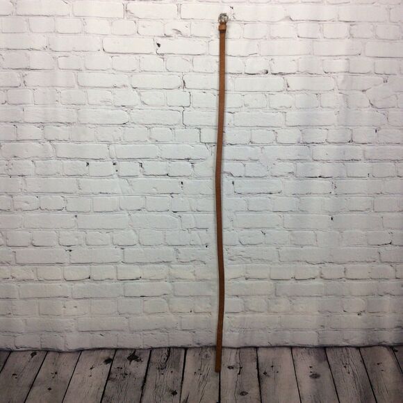 Fossil Thin Belt Women's Size L Brown Leather Tooled Boho Cowgirl Festive Casual - Picture 1 of 10